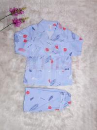 Blue Floral Printed Pajama Set
