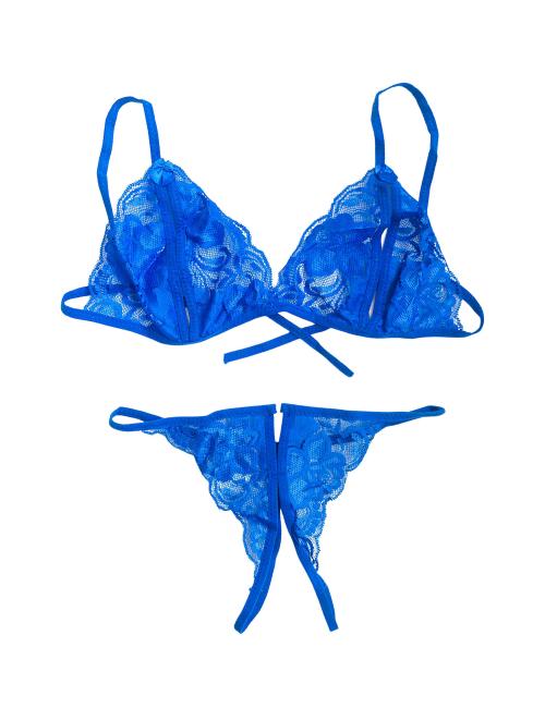 Buy The NAMUS Floral Printed Sky Blue Bra & Panty Set for Women- Size 30 at