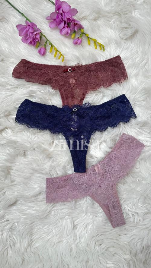 PRIMARK LACE THONGS Knickers Underwear Various Colours 3 Pack
