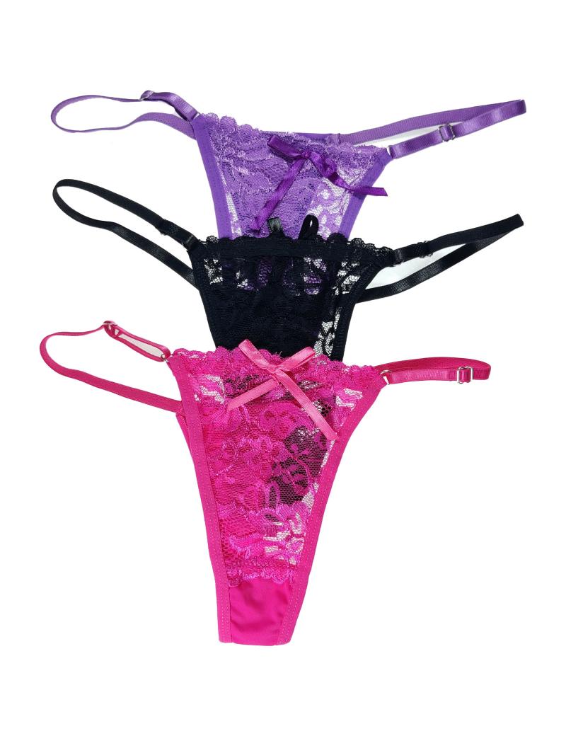 Zimisa | Front Lace Spandex Side Strap Thong | Buy Bras, Panties ...