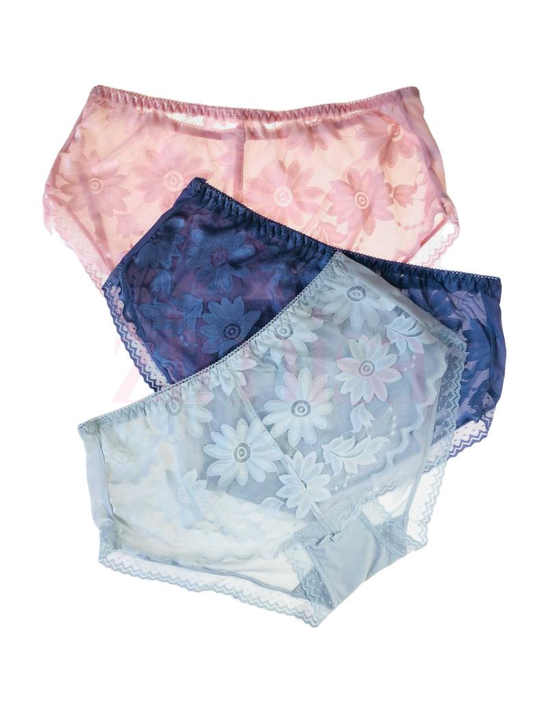 Zimisa, Pack of 3 Bow Designed Dotted Lace Panties