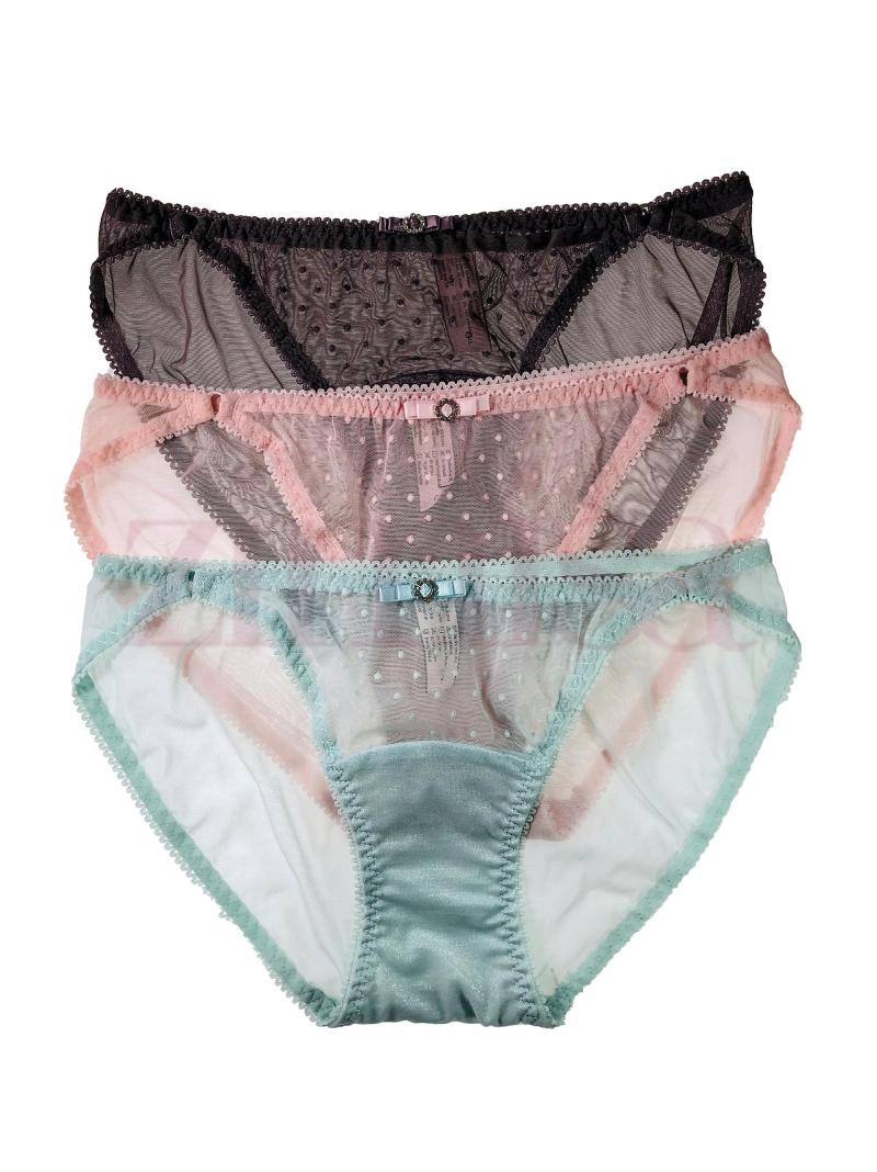 Zimisa, Pack of 3 Bow Designed Dotted Lace Panties